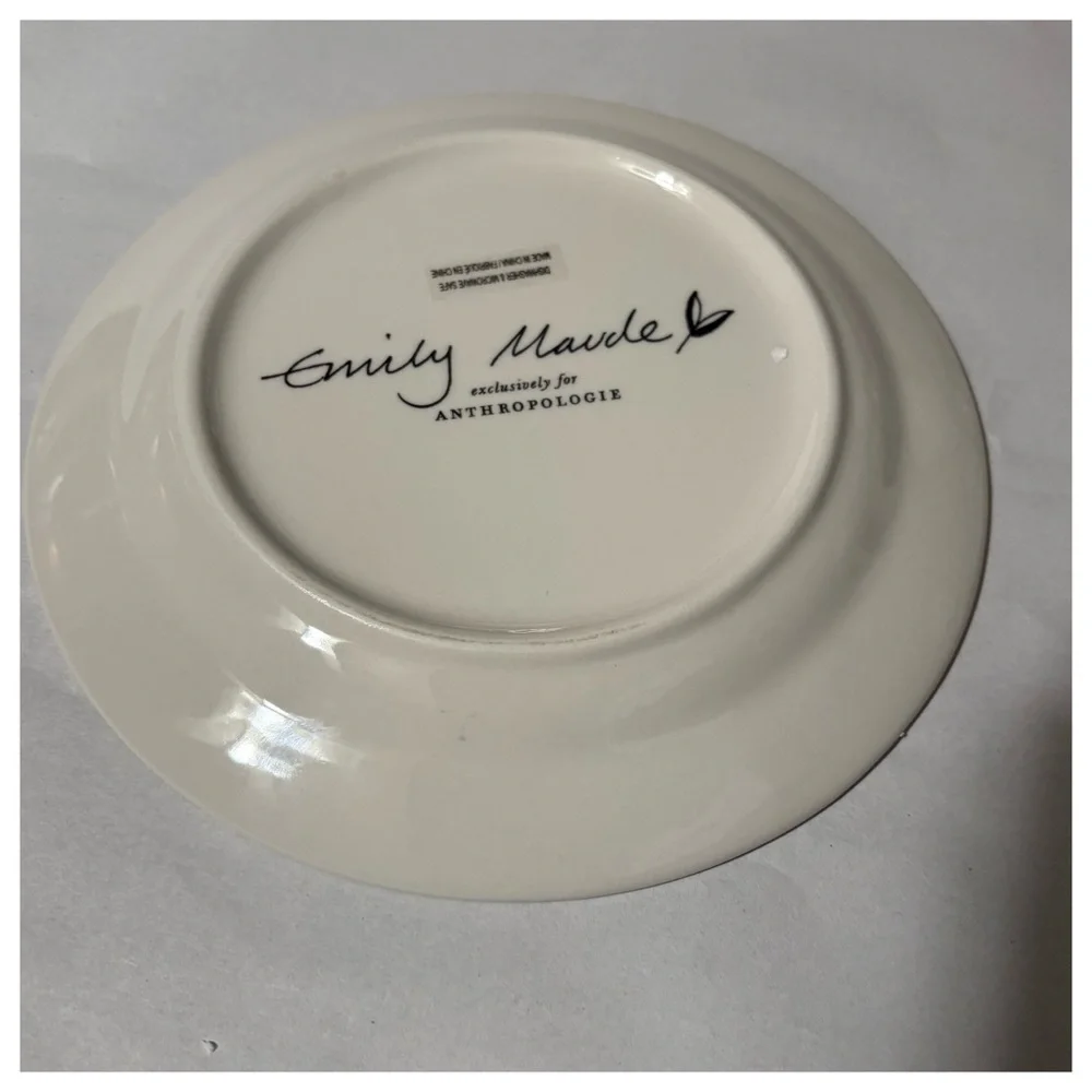 NIB Anthro Emily Maude 12 Days of Christmas 12 Drummers Drumming Dessert Plate